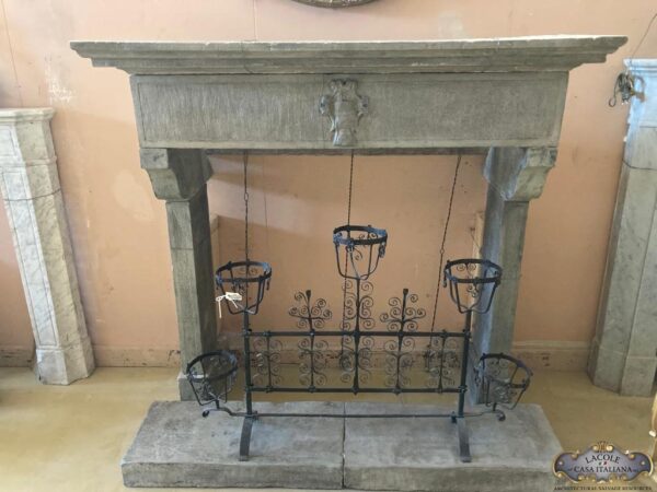 Antique fireplace in stone