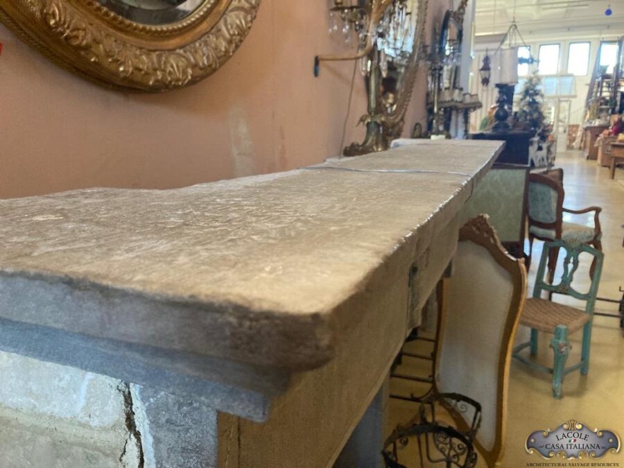 Antique fireplace in stone