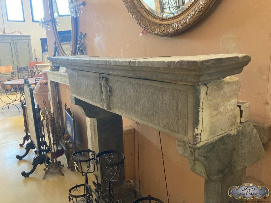 Antique fireplace in stone