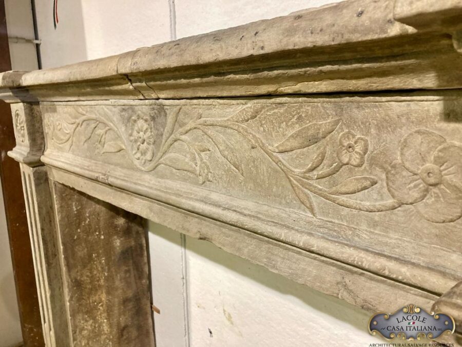 Antique fireplace in stone