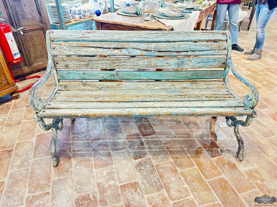 ancient iron bench