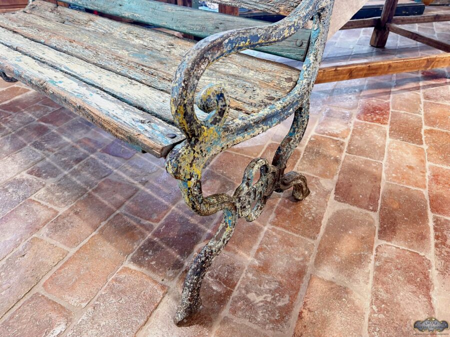 ancient iron bench