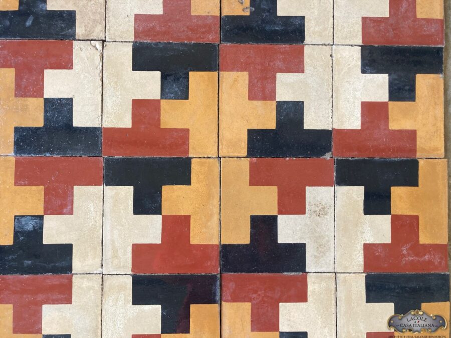 Cementine antiche colorate