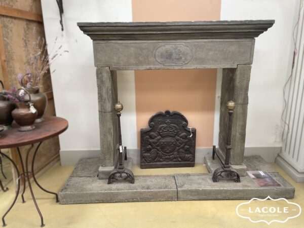 Antique stone fireplace mantel