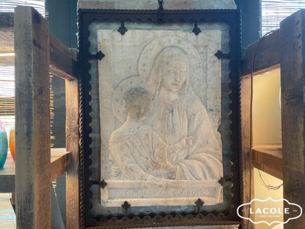 Marble Madonna with iron frame